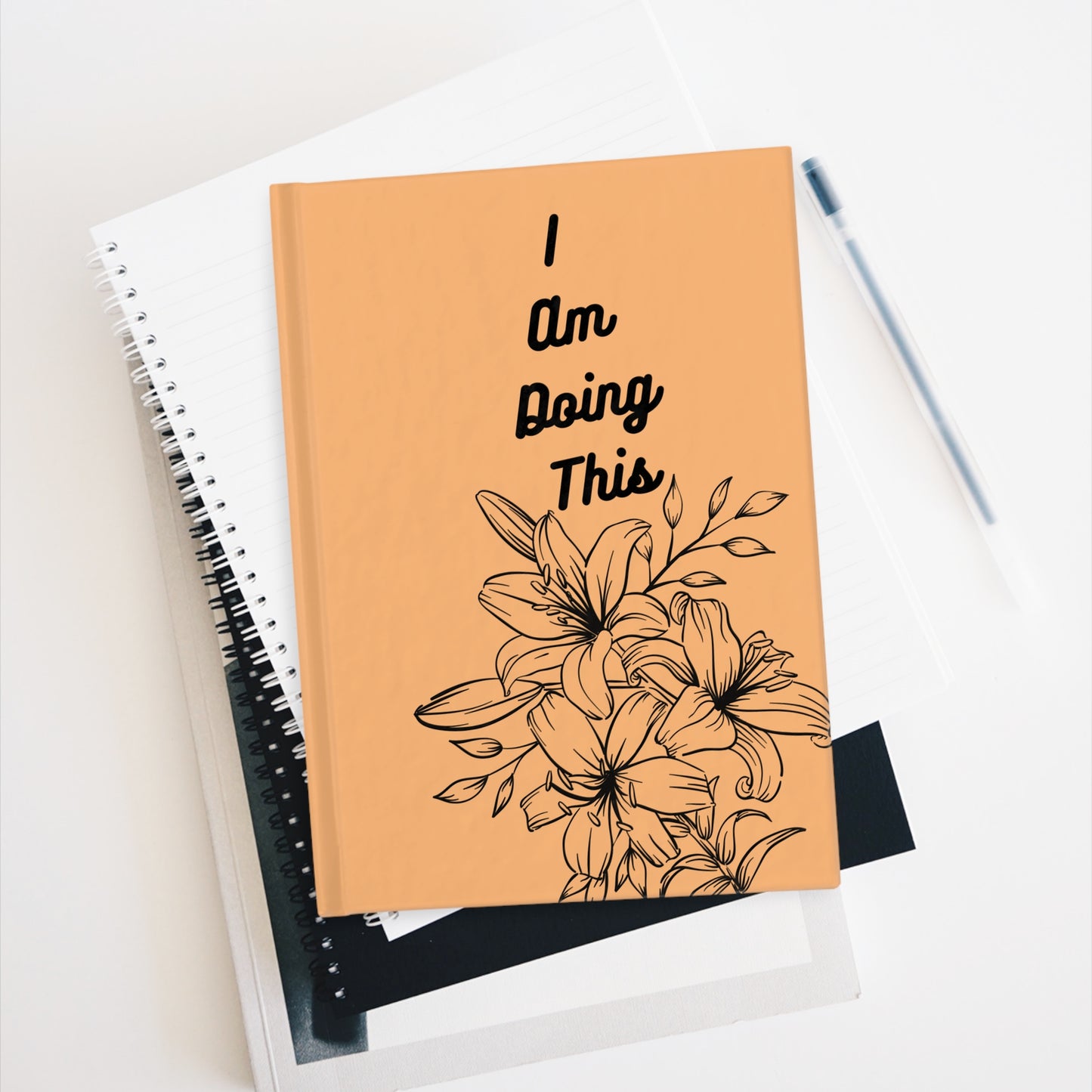 Floral Inspirational Journal - "I Am Doing This" Motivational Notepad, Daily Planner, Gift for Writers, Self-Care, Goal Setting