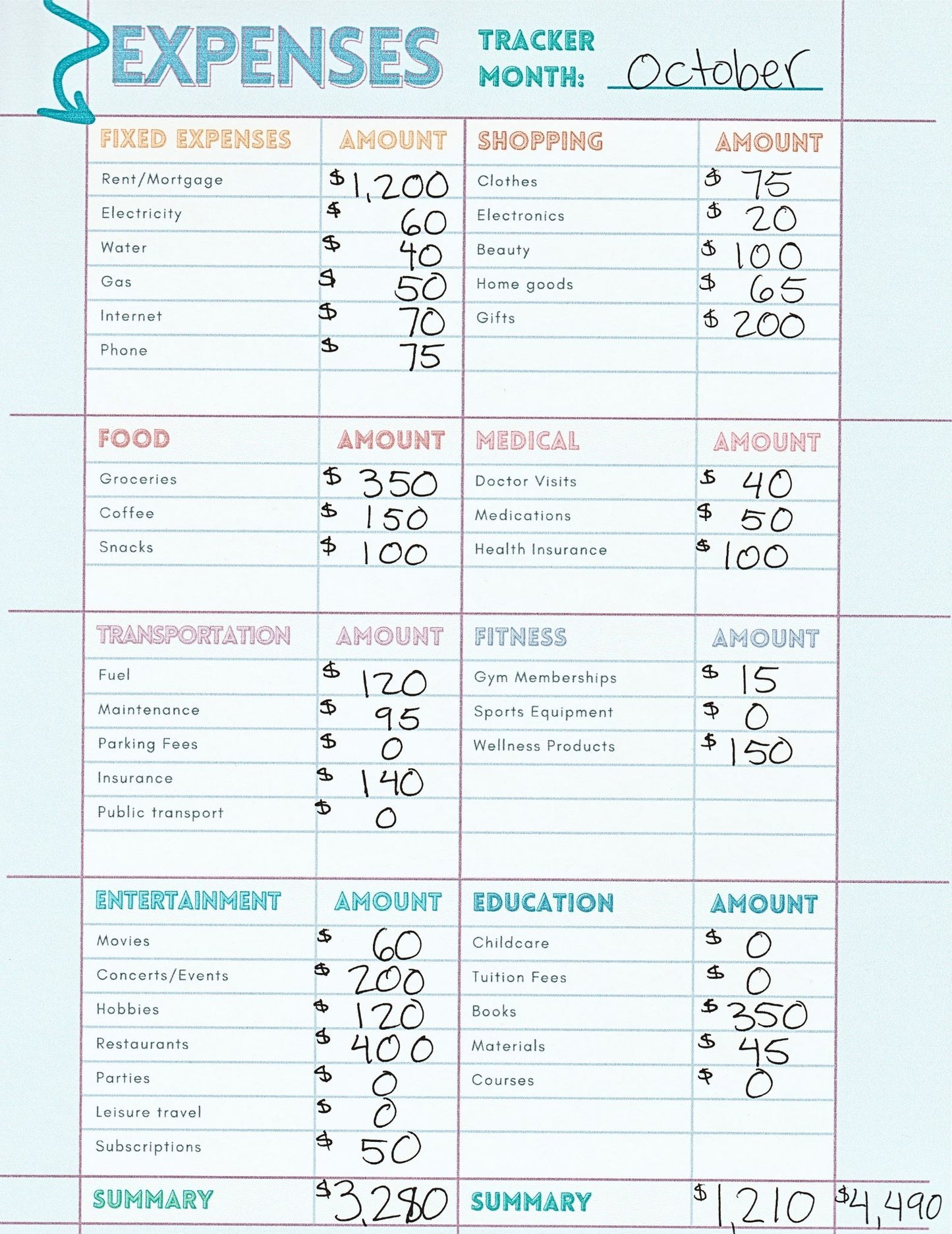 Monthly Expense Tracker Template - Track Spending & Maximize Savings