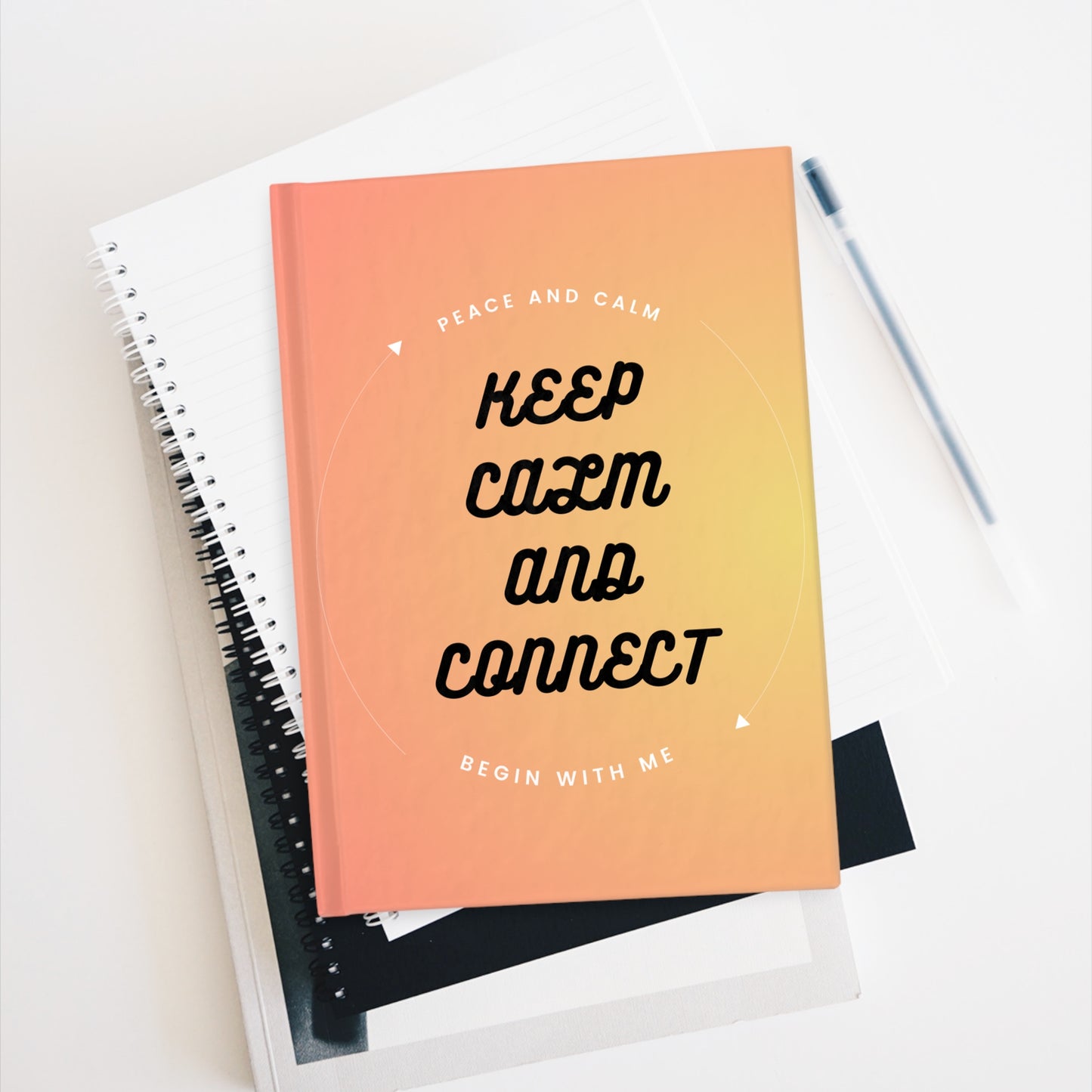 Serene Connection Journal - Keep Calm and Connect, Gratitude Journal, Mindfulness Notebook, Inspirational Diary, Gift for Friends