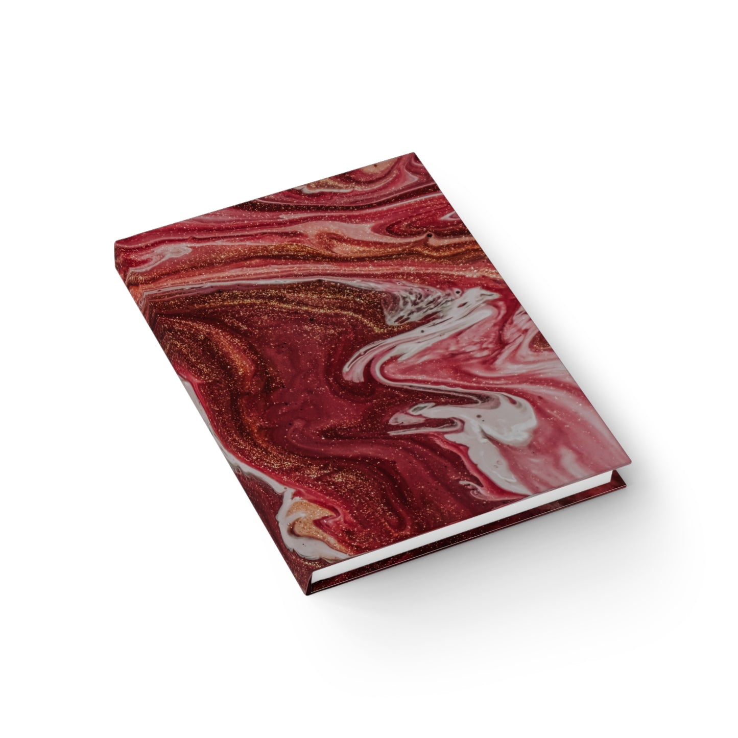 Elegant Marble Red and Gold Design Journal/Sketchbook - Blank, Artistic Notebook, Gift for Writers, Daily Reflection, Doodles