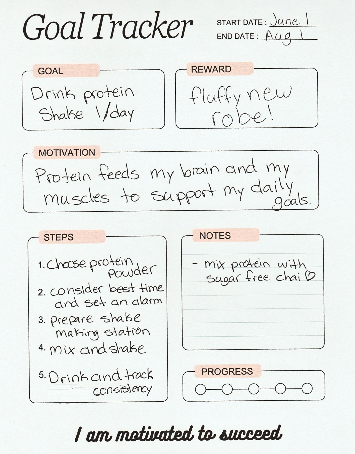 Goal Tracker Template - Set Goals, Stay Motivated & Celebrate Progress