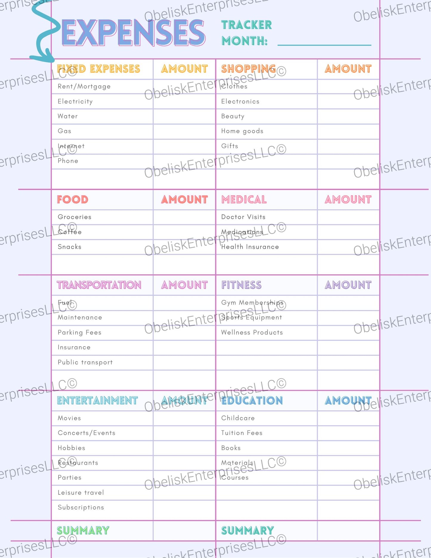 Monthly Expense Tracker Template - Track Spending & Maximize Savings