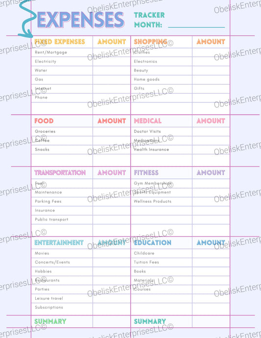 Monthly Expense Tracker Template - Track Spending & Maximize Savings